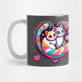 Surreal Cat Heart - Love Valentine's Day Lover Couple Cute Funny Mug